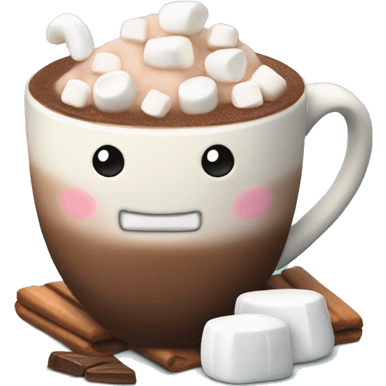 Cup of hot cocoa with marshmallows in a cute mug  emoji