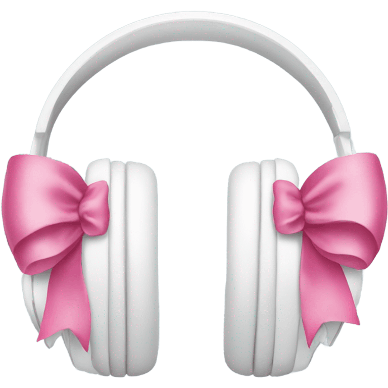 White headphones with pink bows emoji