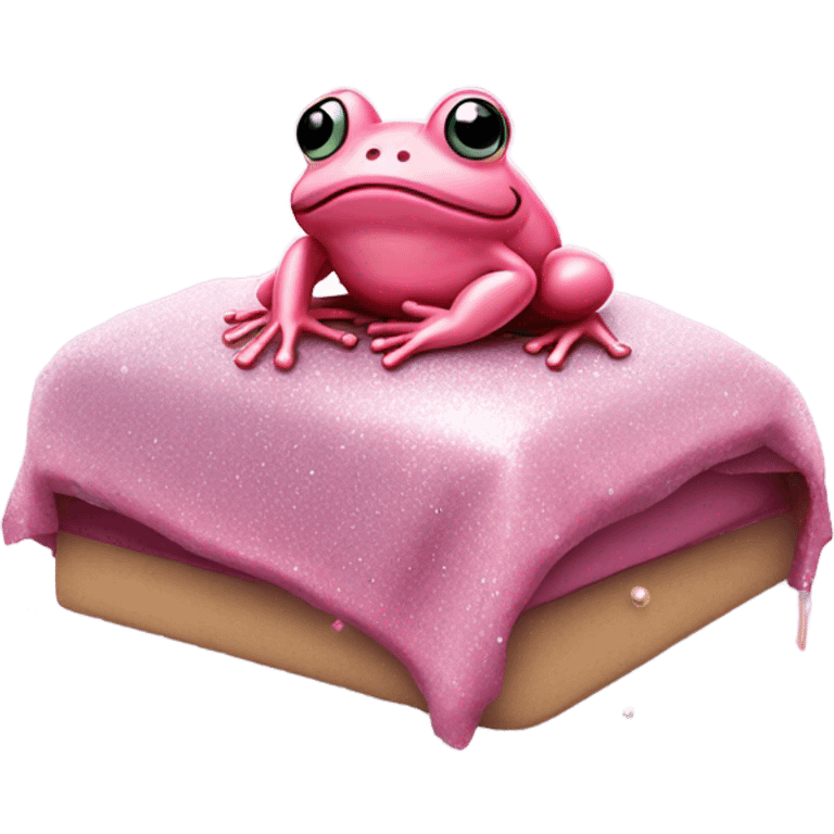 Rose pink frog having surgery with glitter  emoji