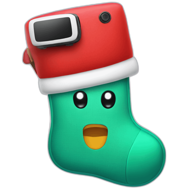 Christmas stocking with vr headset emoji