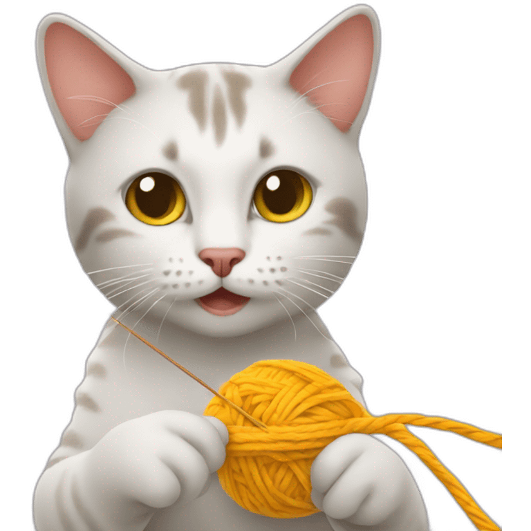 Cat is knitting emoji