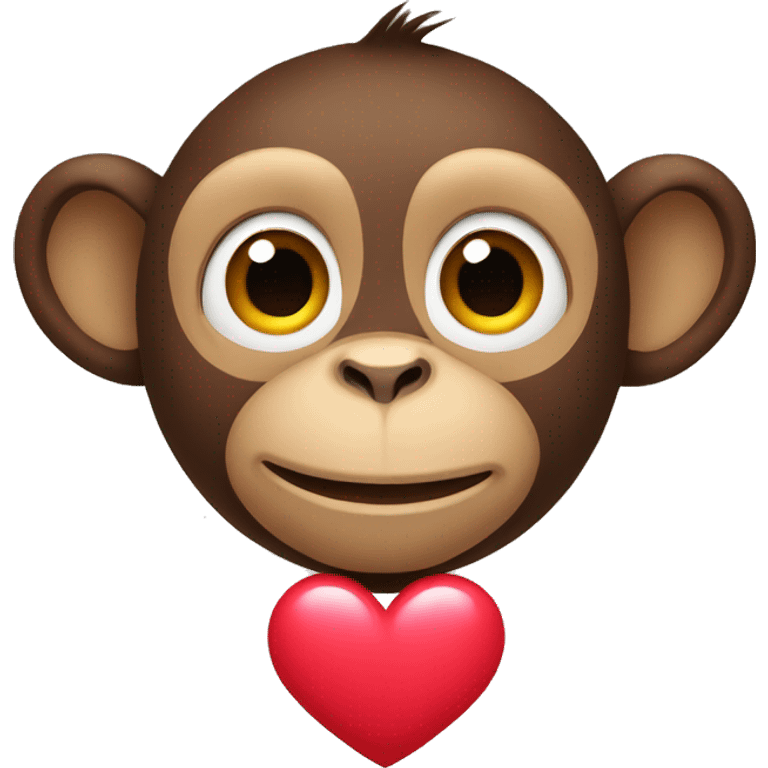 Monkey shows a heart with her hands emoji