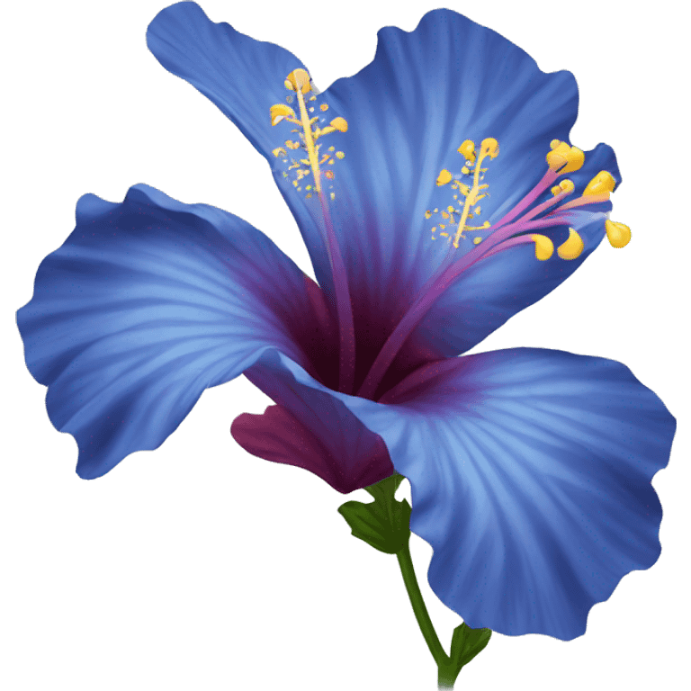 blue hibiscus flower emoji