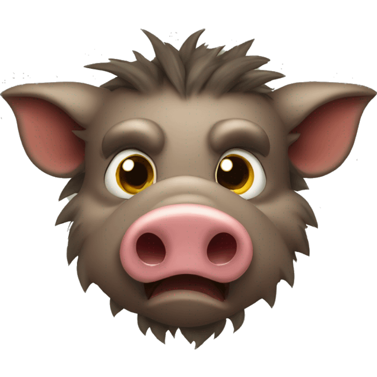 anthropomorphic wild boar not happy emoji