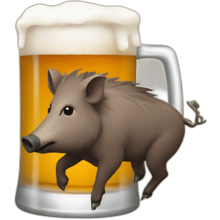 Wild boar drink beer emoji