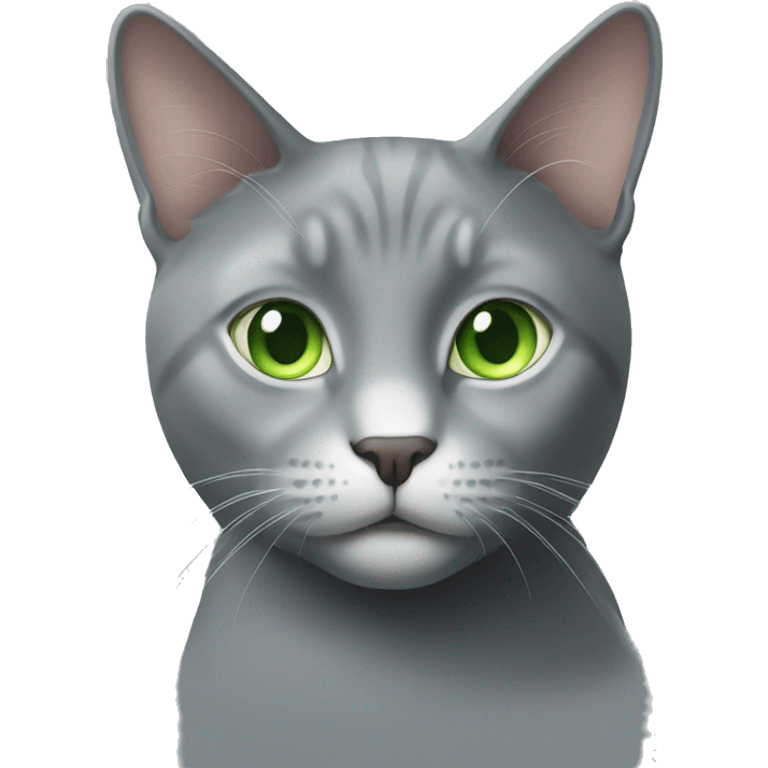 Grey cat with light green eyes  emoji