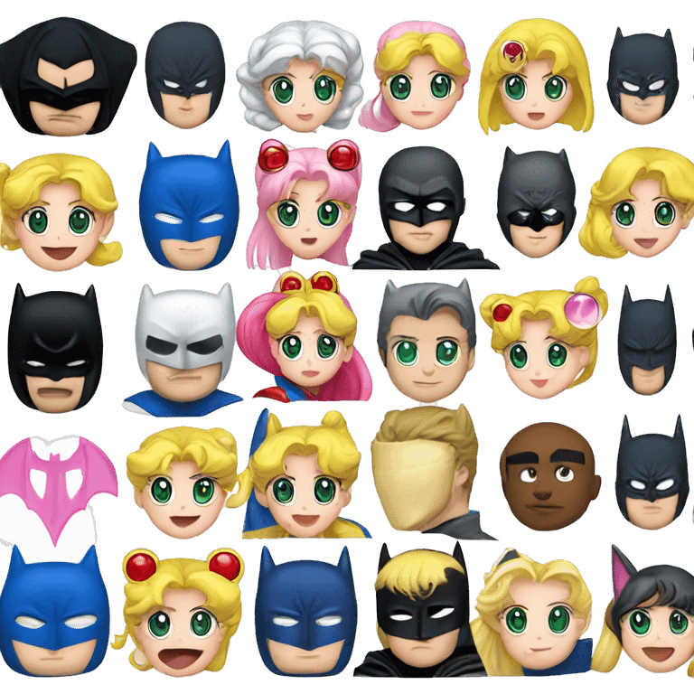 Sailor moon and batman emoji