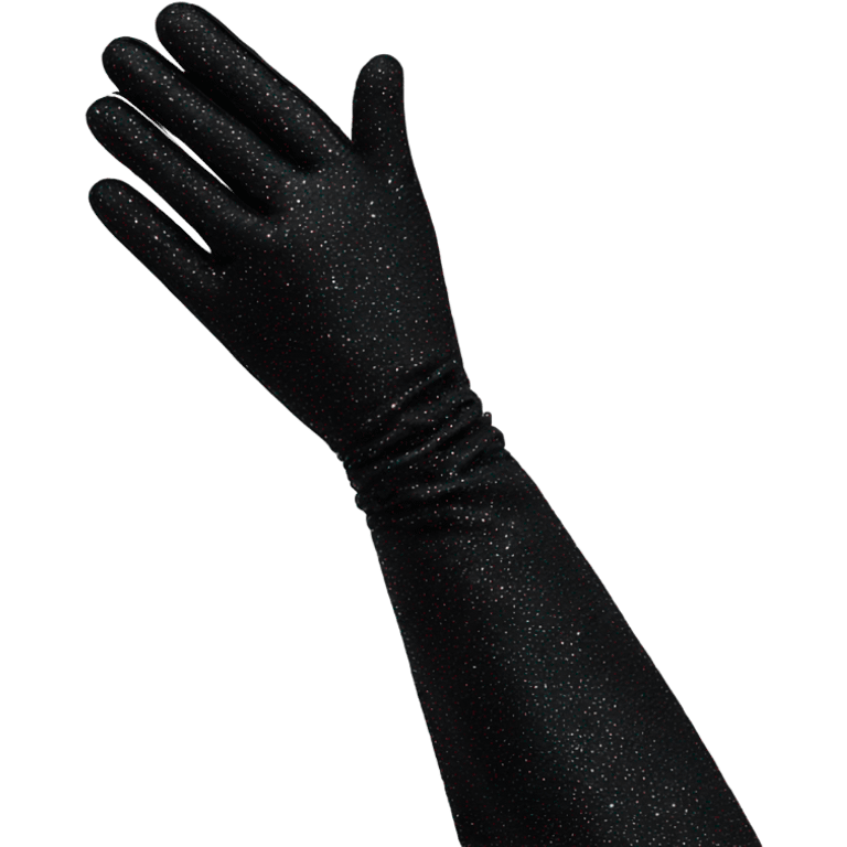 black sparkly elegant long gloves emoji