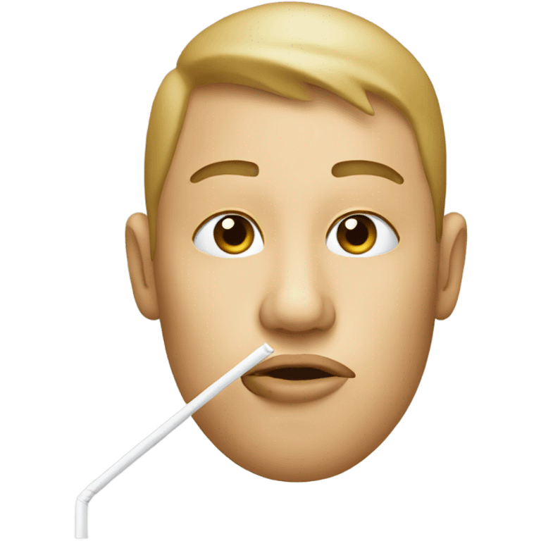 Straw in nose emoji