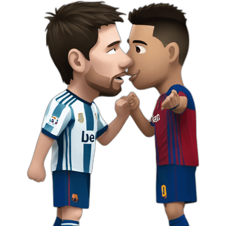 messi kissing ronaldo emoji