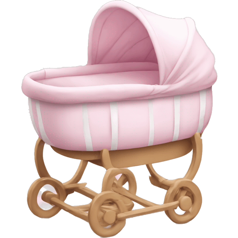 Pink and white baby bassinet  emoji