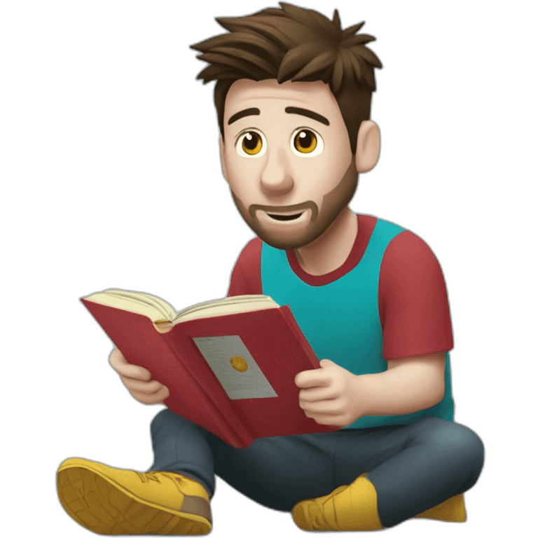 messi leyendo un libro emoji