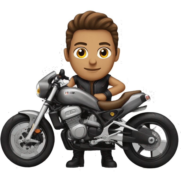 Brown hair sportbiker emoji