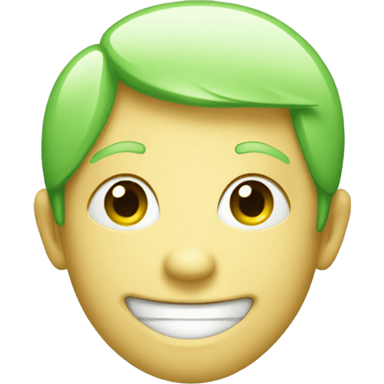 Smile face green emoji