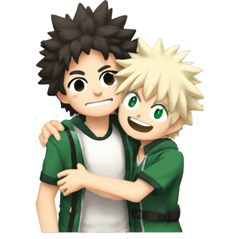 Bakugo Katuski and izuku midorya hugging emoji