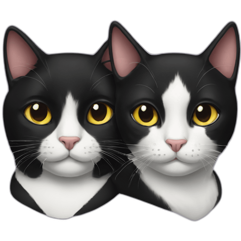 Tuxedo cat and black cat emoji