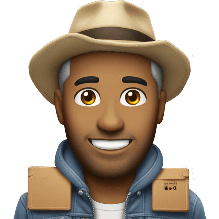 Un hombre con una caja de shein emoji