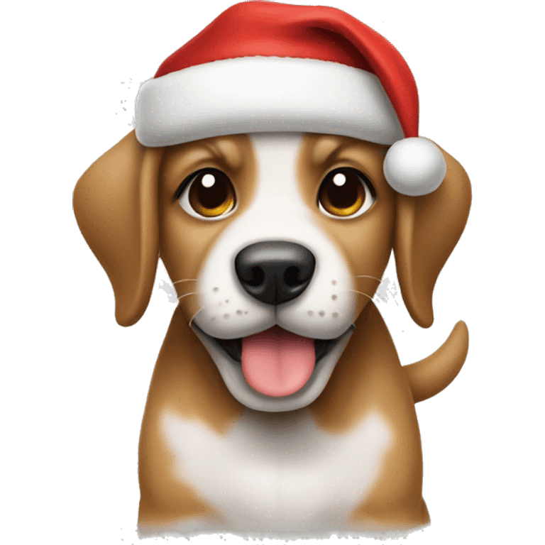 Puppy wearing a Santa hat  emoji