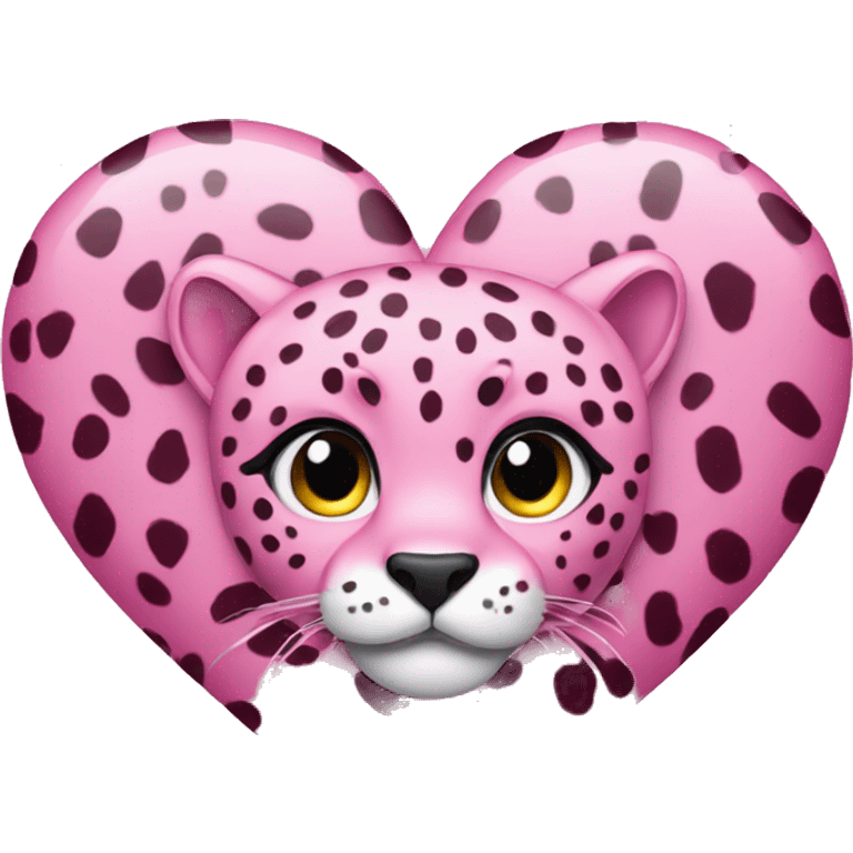 pink cheetah heart  emoji