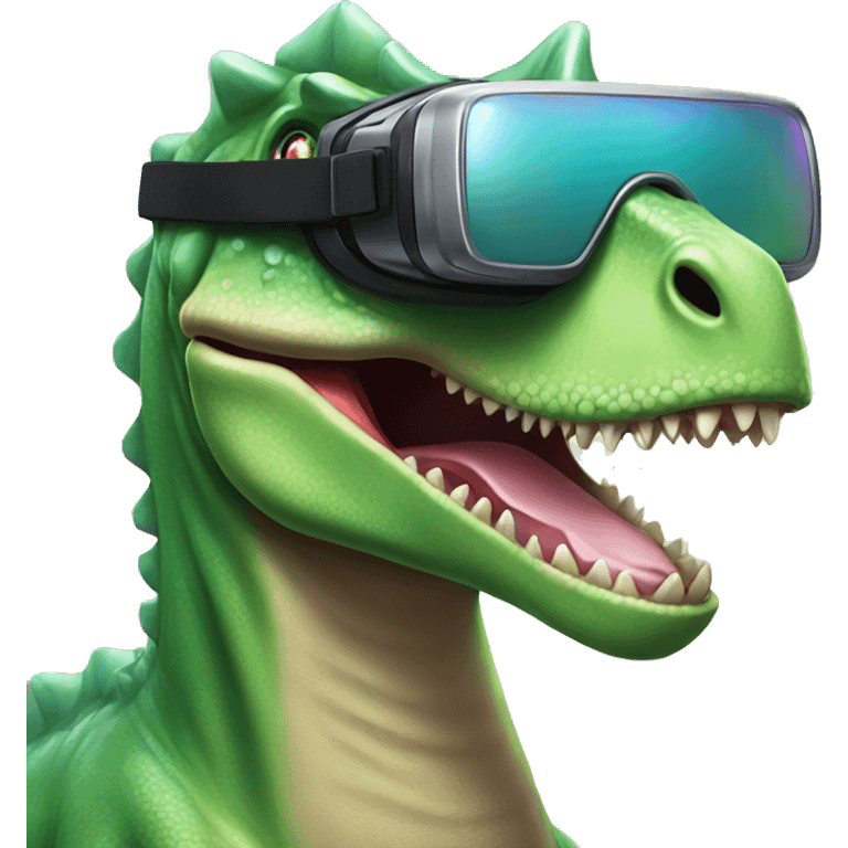 party dino wearing vr headset emoji