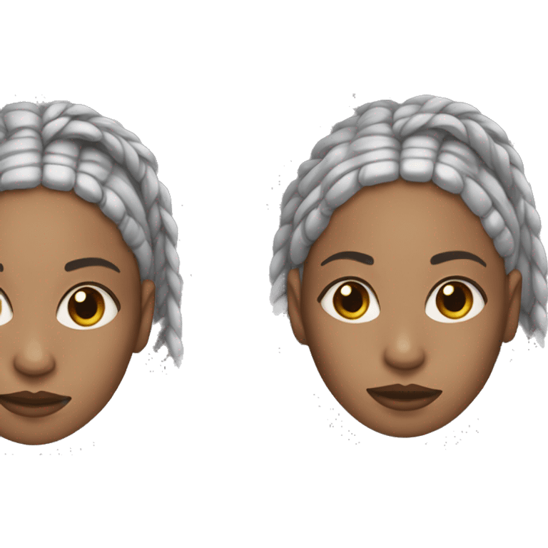 White woman with box braids emoji