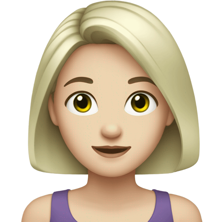 Young adult girl with pale skin, green eyes and dark hair emoji