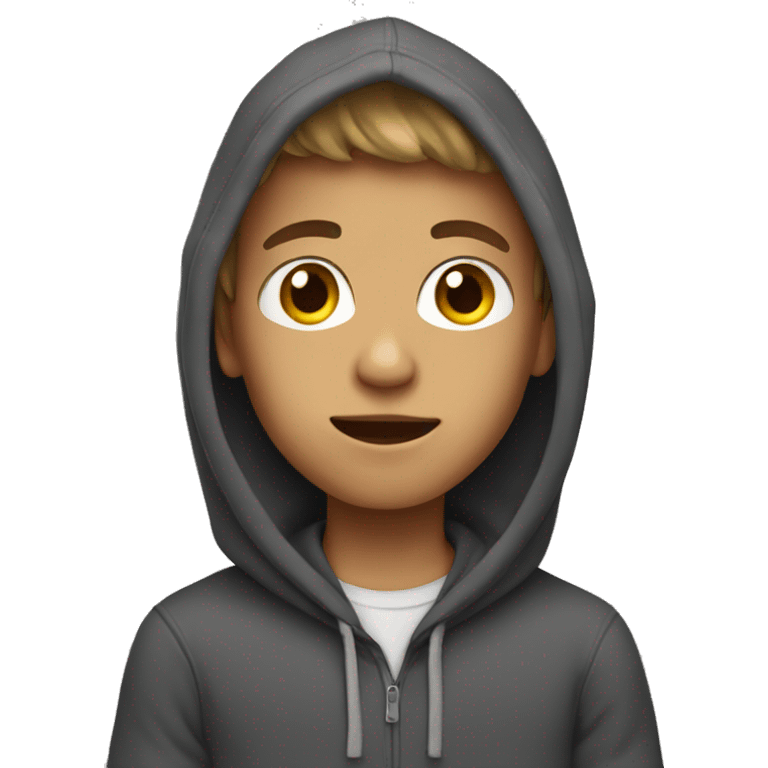 Boy wearing a hoodie emoji