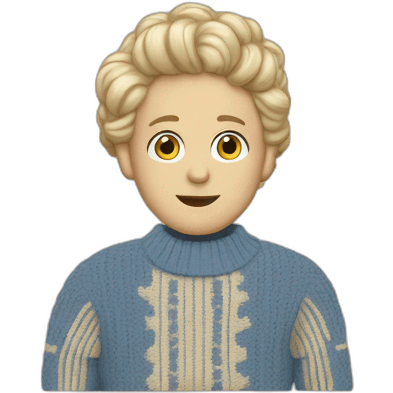 old money style sweater, blue and beige emoji