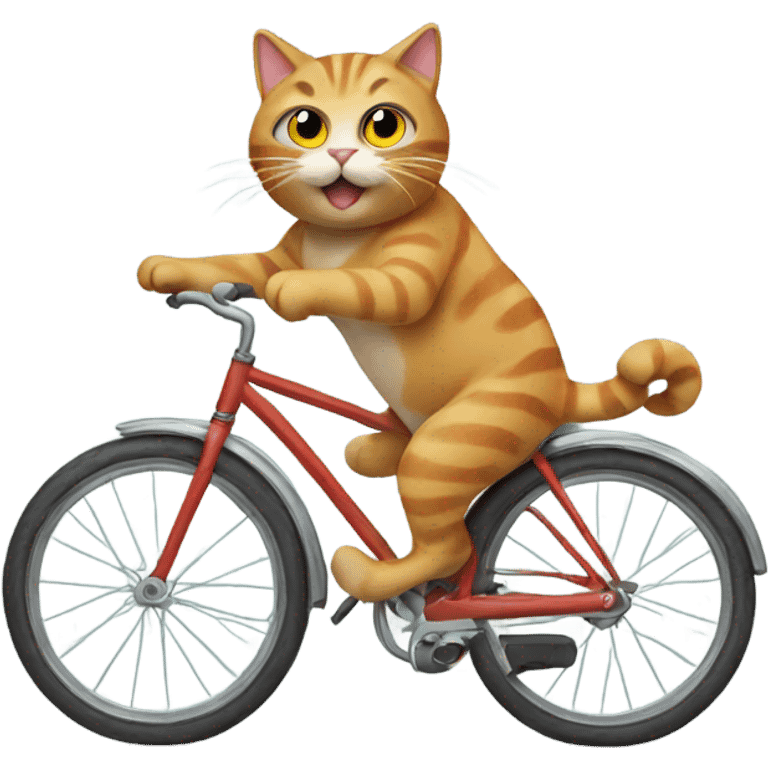 Cat riding a bike emoji