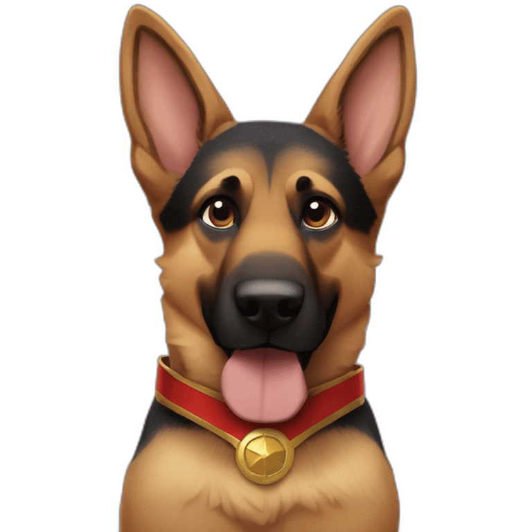 German shepherd and captain marvel emoji