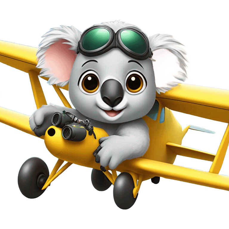 Koala and bee flying a plane emoji