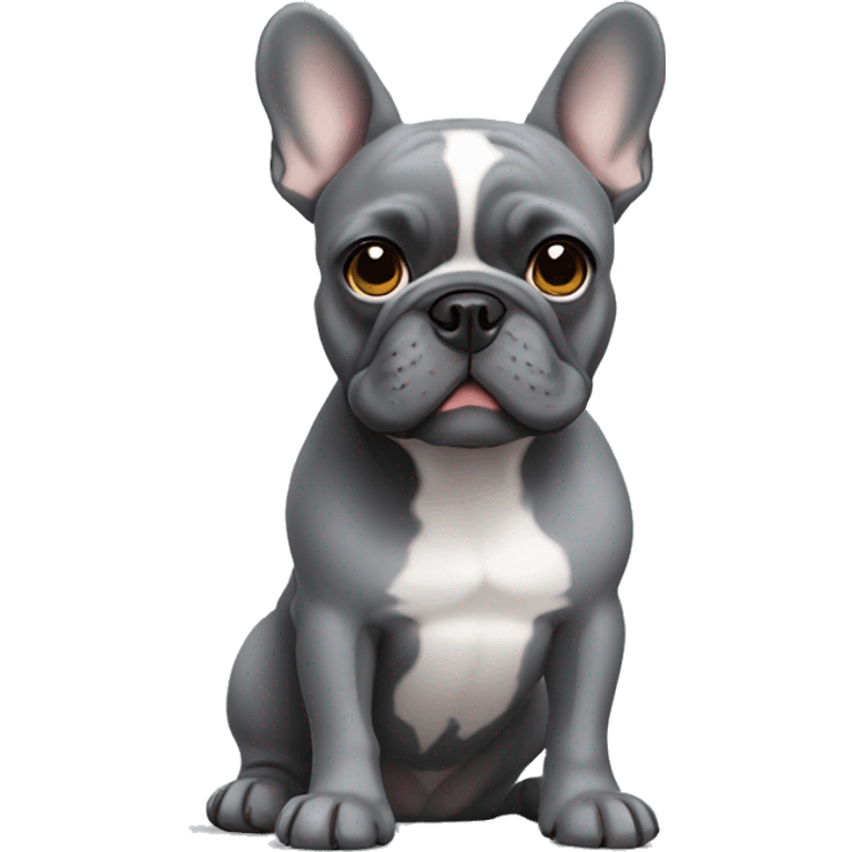 Gray male French bulldog emoji