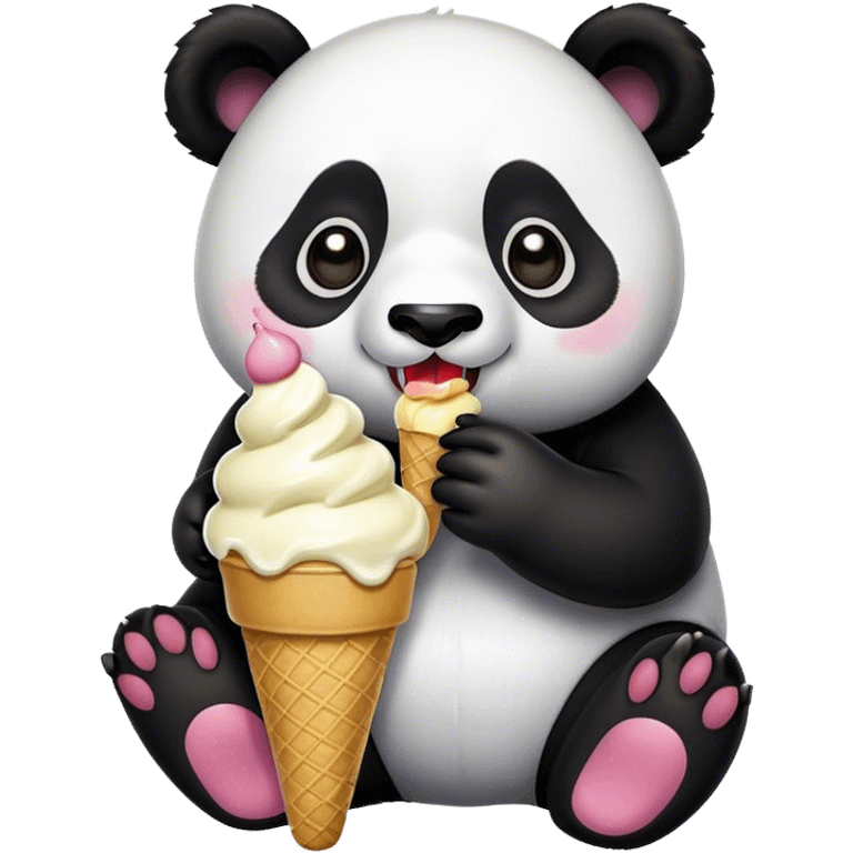 Panda eating ice cream emoji