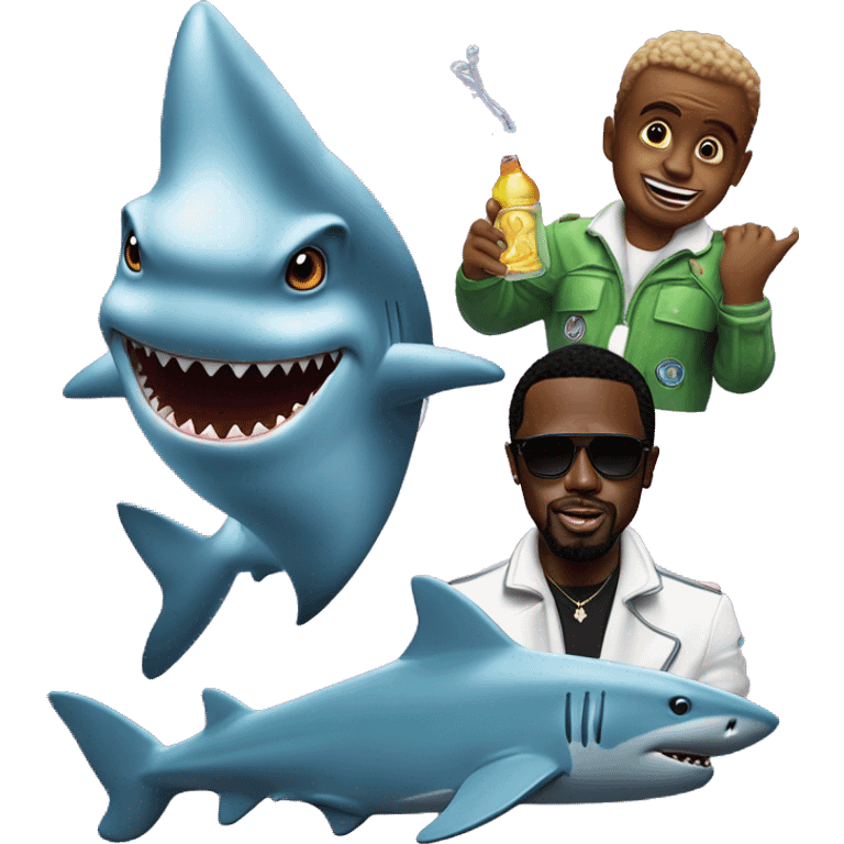 Shark with aliens, and p.diddy with baby oil emoji