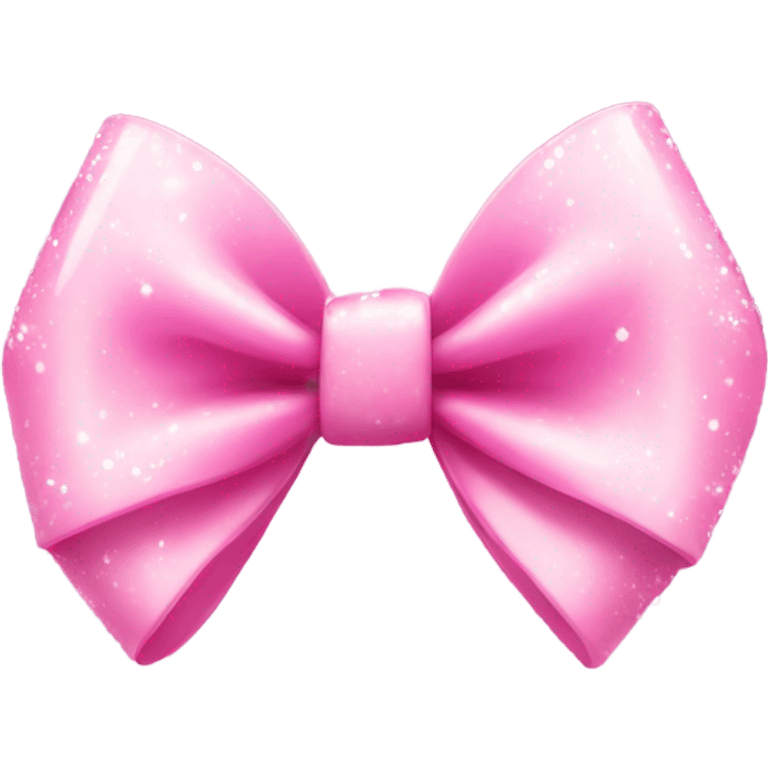 pretty pink bow with white sparkles emoji