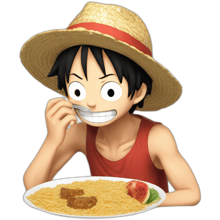 luffy comiendo  emoji