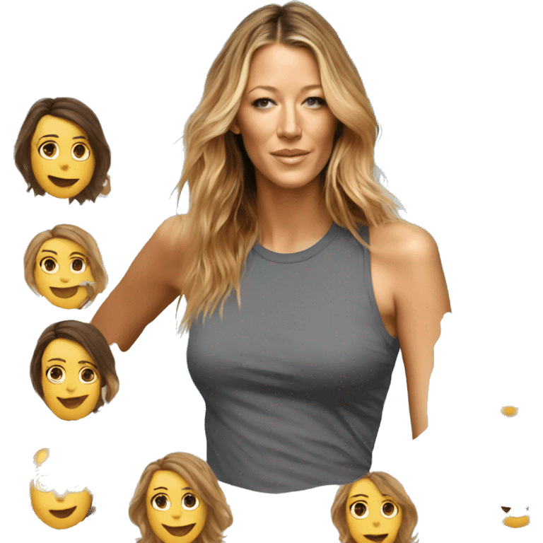 blake lively wearing tee emoji