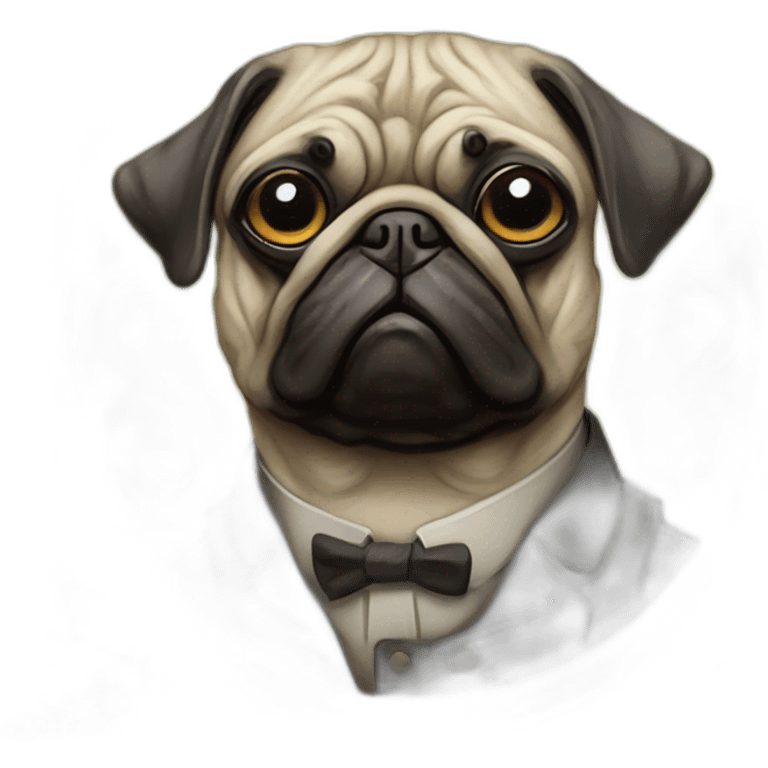 A cyberpunk pug in Art Nouveau style during 1910 emoji