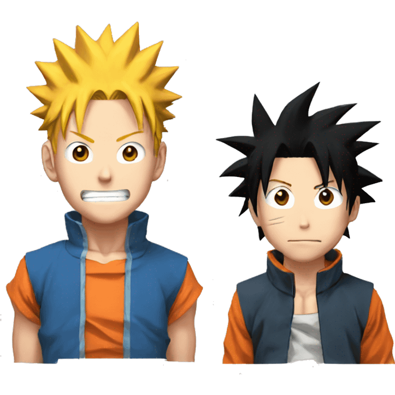  Naruto with luffy hair and goku hair emoji