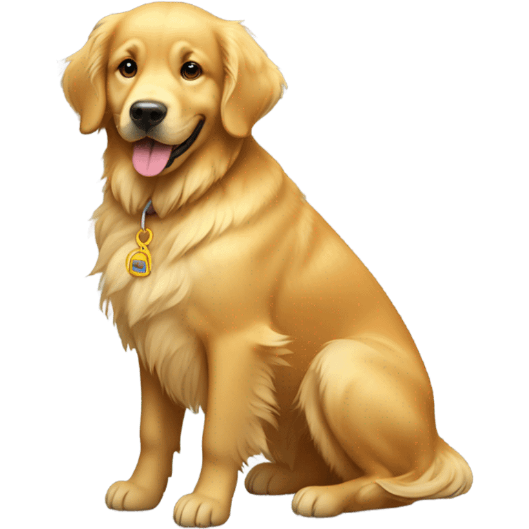 A golden retriever in a wheelchair emoji