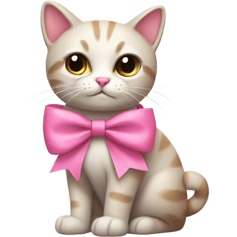 Cat with pink bow emoji