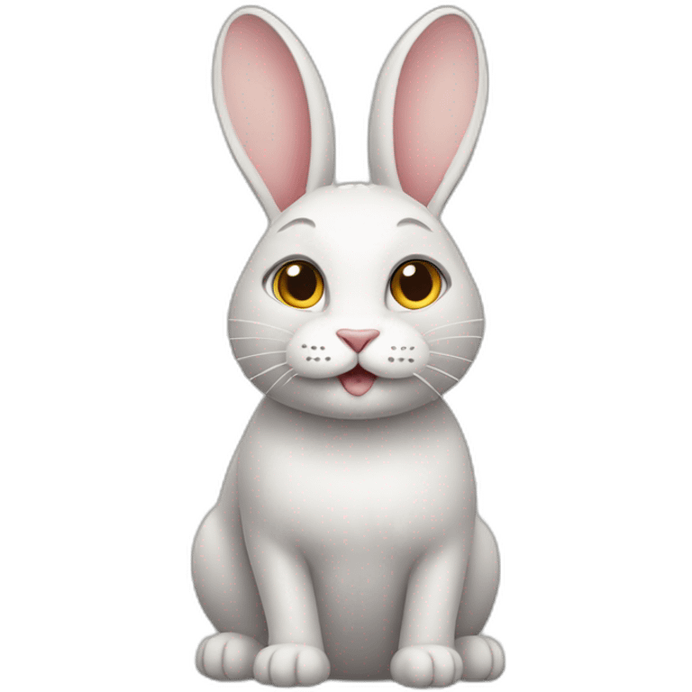 Rabbit with a cat face emoji