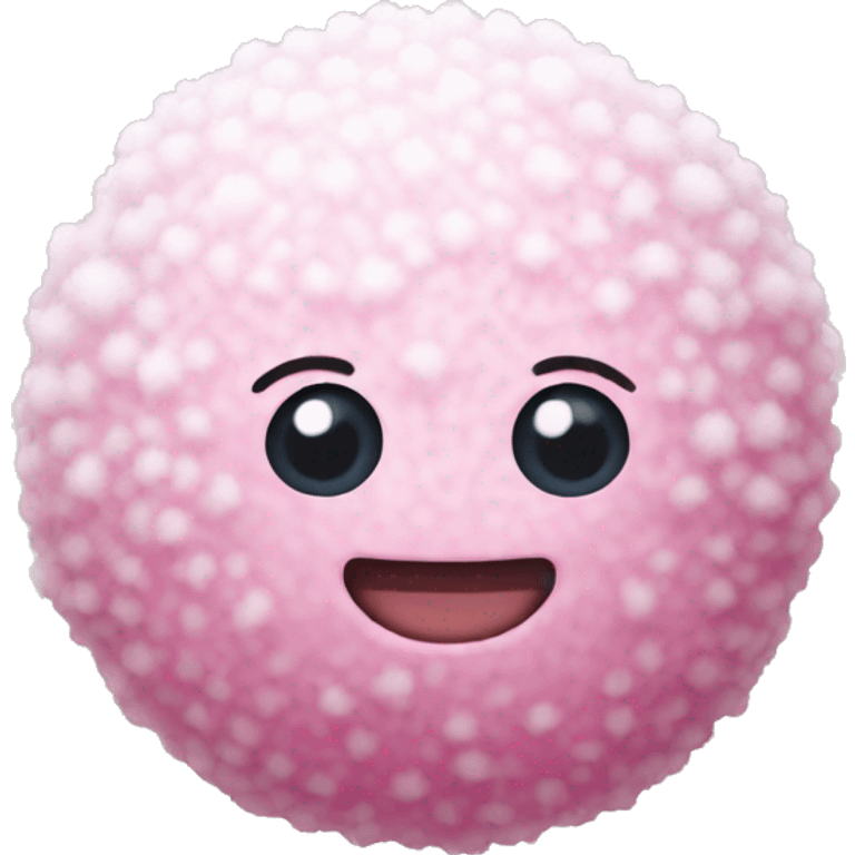 Pink snowball emoji