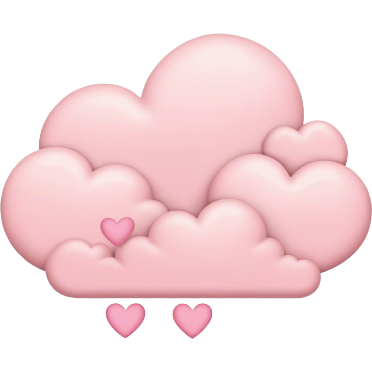 Cloud around pastel pink hearts emoji