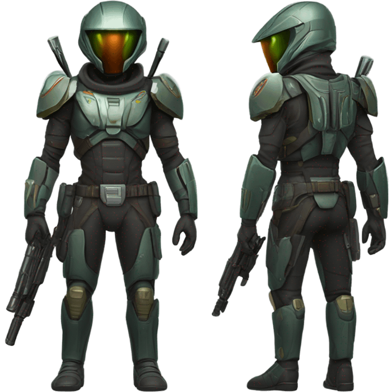 Martian bounty hunter, front and back emoji