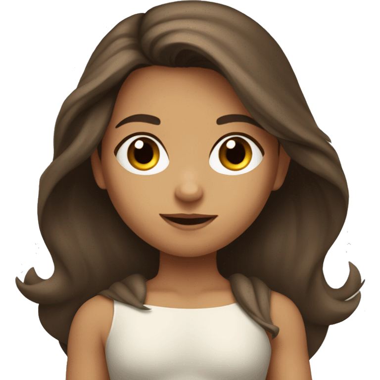 superhero, child, girl, long brown hair, brown eyes, hispanic emoji