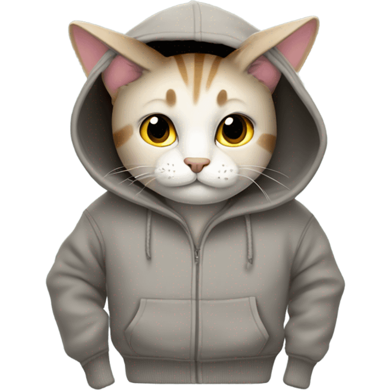 Cat wearing hoodie emoji