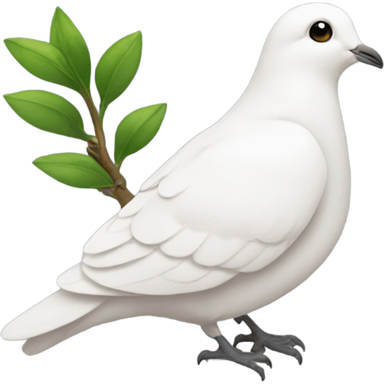 A dove of peace with a green twig in its beak emoji