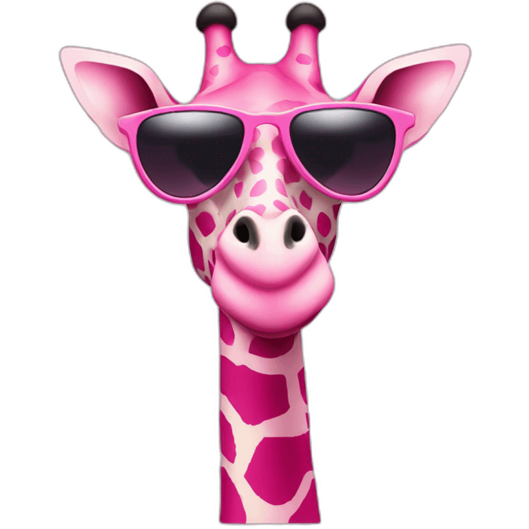 pink giraffe with sunglasses emoji