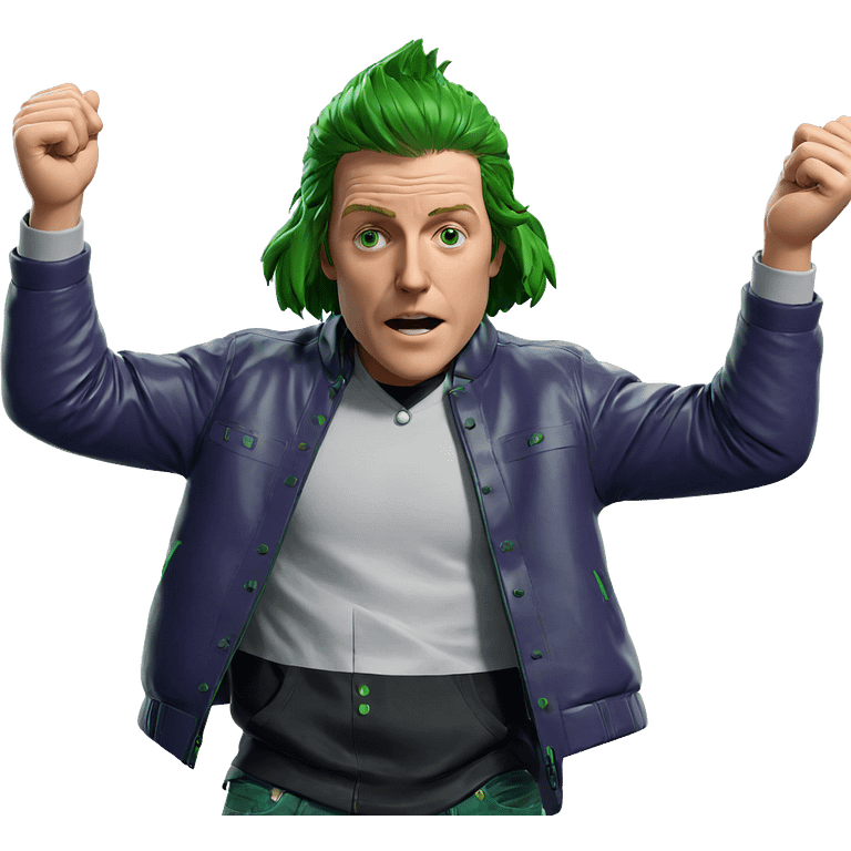 green haired boy in jacket emoji